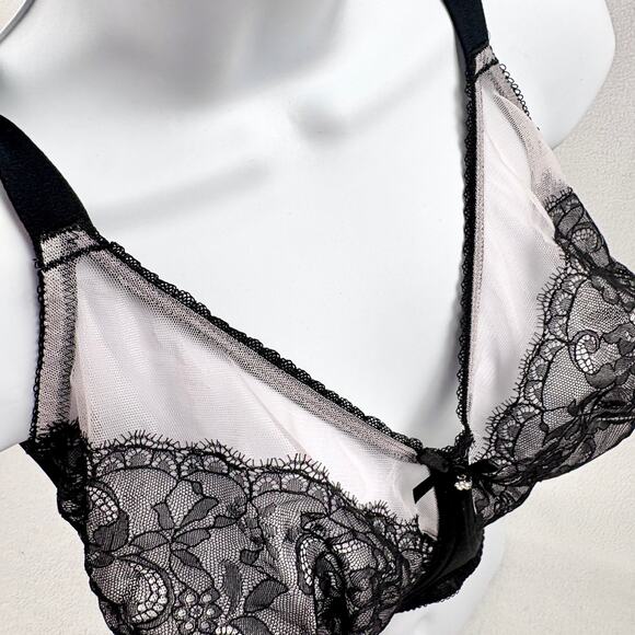 WACOAL 40G Black Retro Chic Full Figure Underwire Bra Mesh Plus Size 855186 - Picture 13 of 15